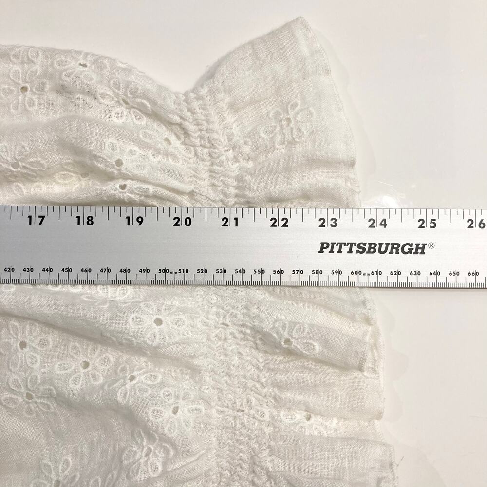 Nwot TEMPTATIONS POSITANO Blouse M White ITALY Linen Off Shoulder Long-Sleeve - Picture 8 of 9